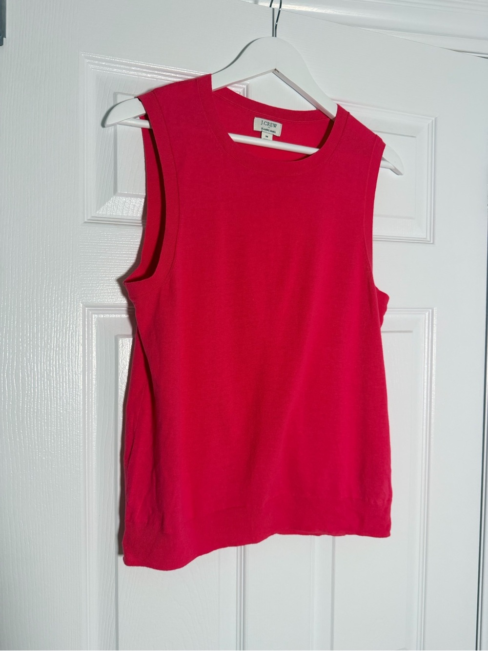 J.Crew Classic Shell Hot Pink Cotton Knit Tank – M